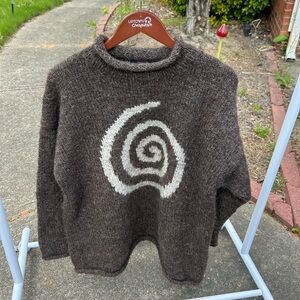 Vintage wool spiral sweater